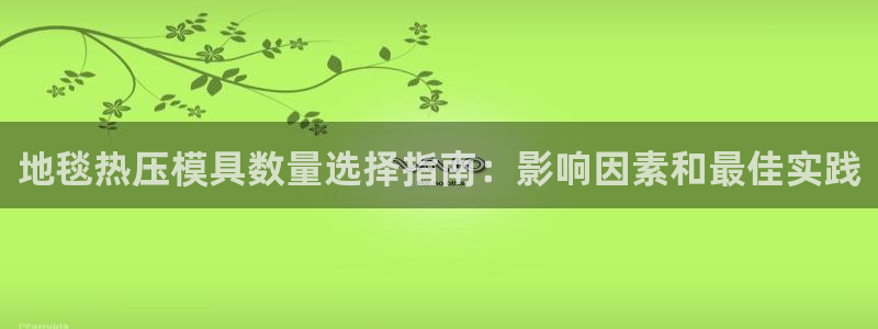 易倍申价格是多少：地毯热压模具数量选择指南：影响因素和最